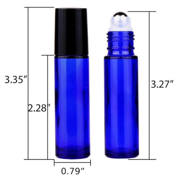 1 Roller Bottle Cobalt Royal Blue Glass Empty for Scent Oil Skin Treatments Oils - Picture 2 of 8